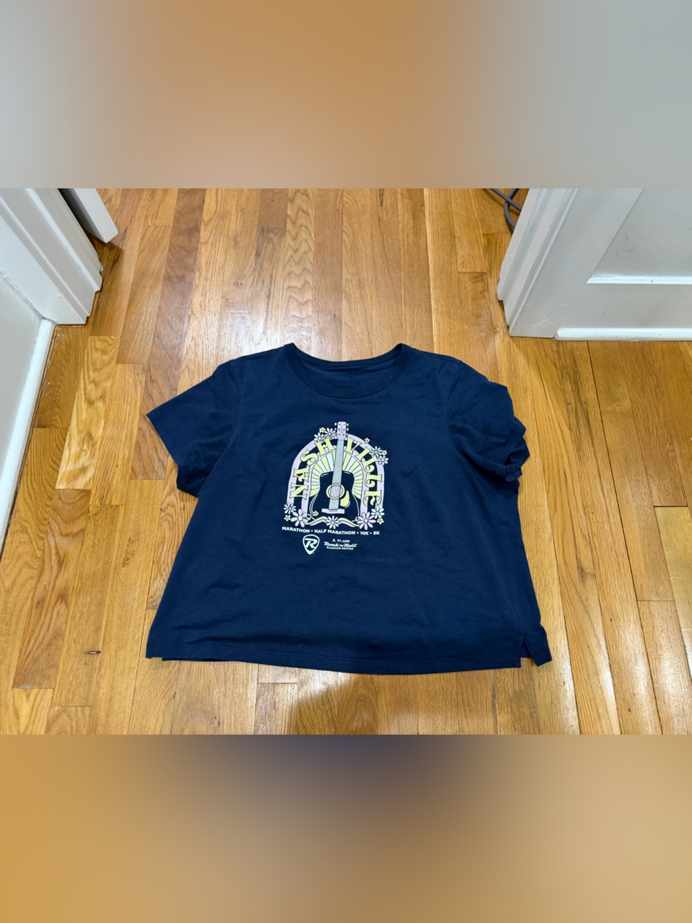 Lululemon Navy Graphic Tee with Guitar Print